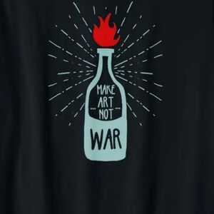 *NWOT* Black Cotton Tee - Make Art - XL